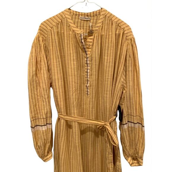 NWT ULLA JOHNSON Rabea striped cotton midi dress Size 8 - Picture 8 of 11